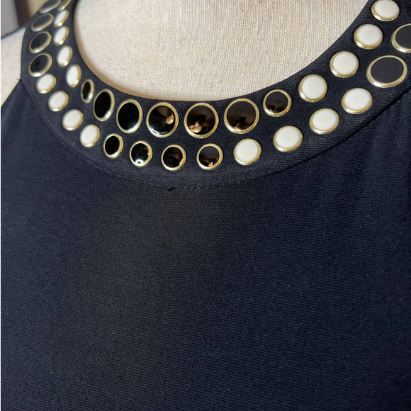 Anne Klein Black Midi Dress with Beaded Halter Neckline Size 4 - Picture 2 of 6